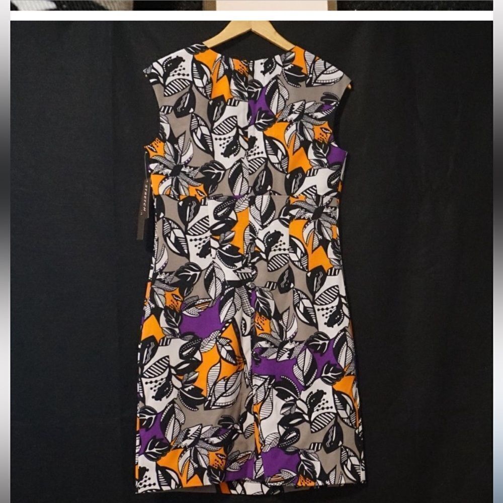 Voir Voir Black, Purple, Orange Sweetheart Neck Empire Waist Dress Women's 8